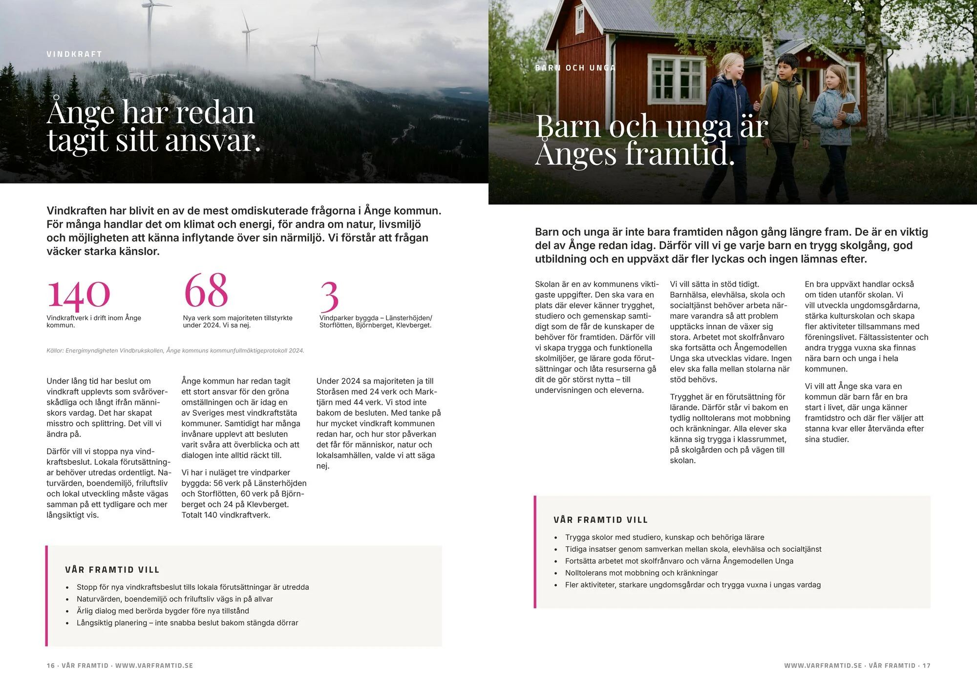 Valtidningen 2026, uppslag sidorna 16–17