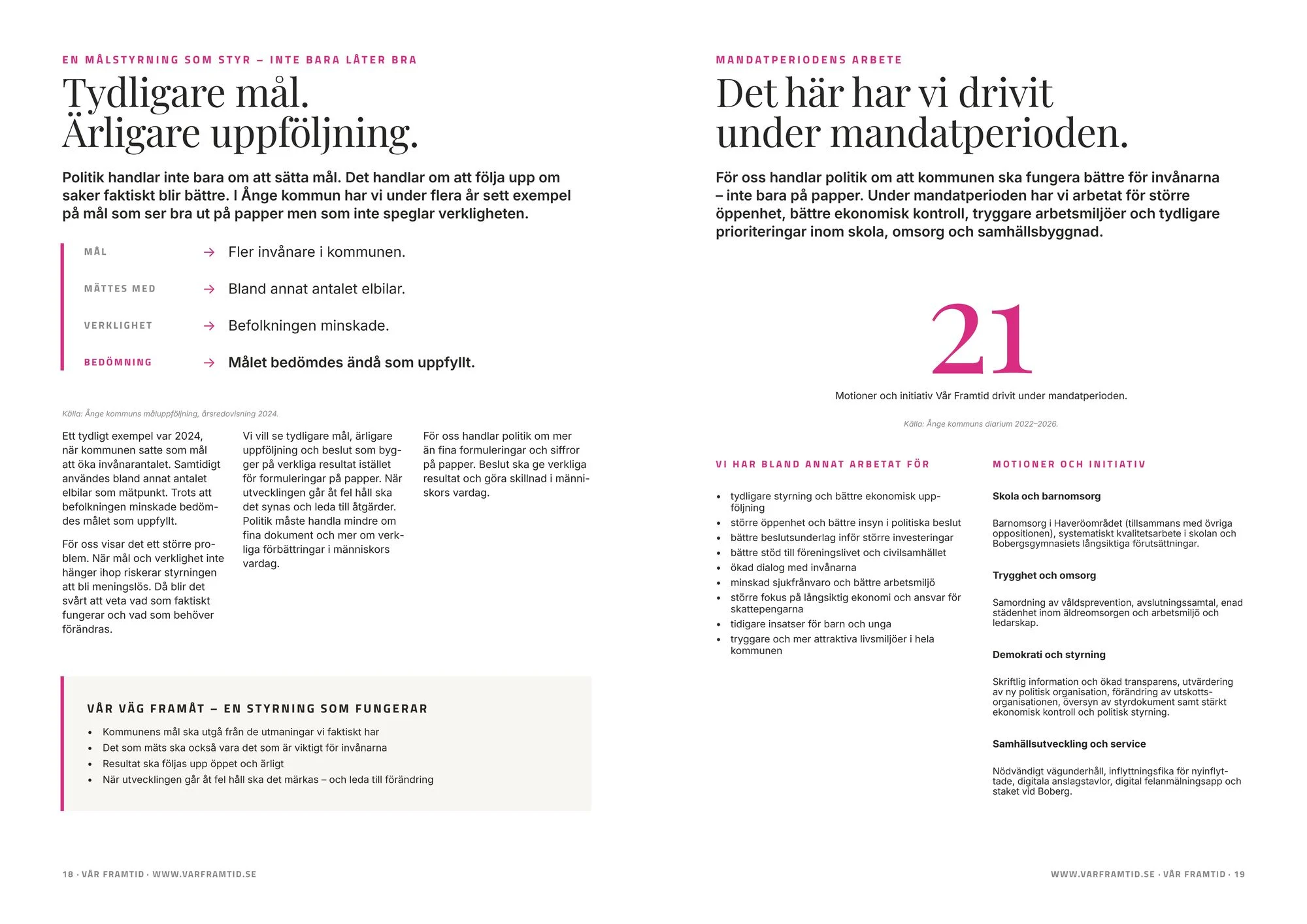 Valtidningen 2026, uppslag sidorna 18–19
